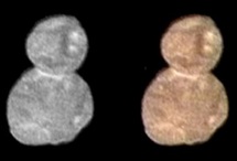 NASA公布“天涯海角”照片 似“雪人”美國宇航局(NASA)“新視野”號探測器日前飛越一個昵稱為“天涯海角”(Ultima Thule)的太陽系邊緣天體。1月2日，科學家們公布了首批由其傳回的圖像，顯示這個天體形狀如同一個“雪人”。【詳細】國際新聞︱國際熱圖